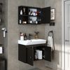Roomart ADA Badmöbel Set– 3-teiliges Badezimmermöbel Set mit Waschbecken, Unterschrank & Spiegelschrank - H 42 x B 35 x T 60 cm • Schwarz-Eiche Bild 2