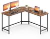 VASAGLE Eckschreibtisch, L-förmiger Computertisch, 140 x 140 cm, für Büro, einfacher Aufbau, braun-schwarz Bild 2