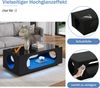 Merax Couchtisch mit LED-Beleuchtung (App-Steuerung), 100x50x35cm, Hochglänzender, durchbrochener kaffeetisch, Beistelltisch mit großem Stauraum, Sofatisch, Schwarz Bild 5