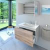 Badmöbel Set Gently 1 V1 Weiß/Eiche MDF Waschtisch 80cm JA mit 1x5W LED-Strahler Bild 2