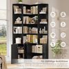 Homfa Bücherregal 187 cm hoher Bücherschrank mit Türen Eckregal, Eckbücherregal Standregal L-förmiger Eckschrank 80 x 80 x 187 cm Bild 4