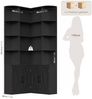 Homfa Bücherregal 187 cm hoher Bücherschrank mit Türen Eckregal, Eckbücherregal Standregal L-förmiger Eckschrank 80 x 80 x 187 cm Bild 3