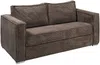 Vente-unique - LORETO Sofa SamtStoff Braun - B 223 cm95 cm x H 90 cm x L 195 cm Bild 2