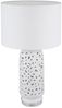 LED Tischleuchte, Keramik weiß, Textil, H 71 cm Bild 4