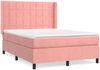 vidaXL Boxspringbett mit Matratze Rosa 140x190 cm Samt 3132680 Bild 2
