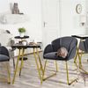 Yaheetech Esszimmerstuhl Polsterstuhl Lehnstuhl, mit Metallbeinen Gold, für Schminktisch, in Blumenform Bild 3