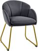 Yaheetech Esszimmerstuhl Polsterstuhl Lehnstuhl, mit Metallbeinen Gold, für Schminktisch, in Blumenform Bild 5