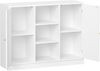 Badezimmerschrank, Badschrank mit 2 Türen, Küchenschrank, Aufbewahrungsschrank, Sideboard mit 3 offenen Staufächern, verstellbare Ablage, Badezimmer, Küche, 30 x 100 x 81,5 cm, weiß Bild 2