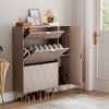 UEV Schuhschrank mit 4 Klappen schmal Schuhkipper Schuhregal (Packung, 105x24x120cm) verstellbare und herausnehmbare Trennwände für verschiedene Schuhtypen Bild 2