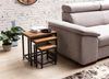 FineBuy 3er-Set Beistelltisch Massivholz Sheesham/ Metall Bild 4
