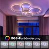 oyajia LED Deckenleuchte 80W deckenlampe dimmbar, RGB Farbwechsel Lamp mit Fernbedienung, RGB-Hintergrundbeleuchtung, LED fest integriert, RGB, modern Blumenform Deckenleuchte für küche,wohnzimmer Schlafzimmer Bild 3