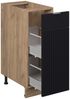 Apothekerschrank Fame-Line Schwarz gestreift 30 cm ohne Arbeitsplatte Vicco Bild 4