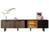 autolock TV-Schrank 200cm TV-Schrank mit schwarzer Marmoroptik, dunklen Holzmasertüren verstellbarer LED-Beleuchtung, zwei Türen und zwei Schubladen Bild 2