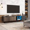 autolock TV-Schrank 200cm TV-Schrank mit schwarzer Marmoroptik, dunklen Holzmasertüren verstellbarer LED-Beleuchtung, zwei Türen und zwei Schubladen Bild 4