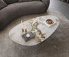 Couchtisch Edge Oval 140x75 cm Keramik Minas Melange Vibany Metall Effektfinish Titan Bild 4