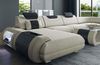 Wohnlandschaft Rimini U Form aus Stoff - Strukturstoff - elfenbein-schwarz - Links Bild 5
