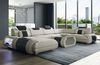 Wohnlandschaft Rimini U Form aus Stoff - Strukturstoff - elfenbein-schwarz - Links Bild 2