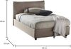Dmora Queensize-Bett Arnaldo, Bettkasten mit Stoffbezug, 100 % Made in Italy, Öffnung vorne, geeignet für Matratzen 120 x 200 cm, taubengrau Bild 3