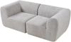 Modular Sofa 2-Sitzer Hurvas Bouclé Grau [en. casa] Bild 5