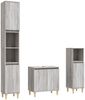 vidaXL 3-tlg. Badmöbel-Set Grau Sonoma Holzwerkstoff 3185587 Bild 2