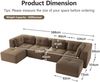 Flieks 4-Sitzer Modulares Sofa mit 2x Hocker, Cloud Sofa Cord rahmenlos, Lounge Sofa bodennah, mit breiten Armlehnen, Braun Bild 4