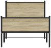vidaXL Metallbett ohne Matratze Sonoma-Eiche 90x200 cm 4007897 Bild 5
