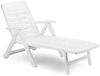 Rollbare Liege Klappliege Sonnenliege Gartenliege Kunststoff Weiß Bild 4