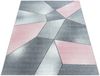 Teppium Teppich Geometrisch Design, Rechteckig, Höhe: 10 mm, Modern Kurzflor Teppiche Geometrisch Design Rosa Teppich Wohnzimmer Bild 2