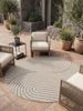 KADIMA DESIGN Teppich VENTOUX Wetterfest UV-Beständig Balkon Waschbar Boho Balkonteppich, Rund, Höhe: 5 mm, Beige, 80x80 cm, Outdoor Terrasse Strapazierfähig Pflegeleicht Robust Bild 1