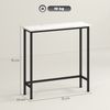 HOMCOM Konsolentisch mit verstellbar Fußpads, Kippschutz, Marmoroptik (Beistelltisch, 1-St, Flurtisch), für Kleinen Raum, Eingang, Flur, Wohnzimmer 75 x 24 x 76 cm Schwarz Bild 3
