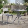 CLP Gartenmöbel-Set Vela mit 4 Stapelstühlen und quadratischen Esstisch 72x72 cm,grau Bild 2