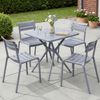 CLP Gartenmöbel-Set Vela mit 4 Stapelstühlen und quadratischen Esstisch 72x72 cm,grau Bild 4