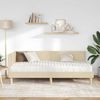 vidaXL Eckbettgestell mit Matratze Sonstiges 2 pcs Creme Stoff 3393731 Bild 3