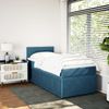 vidaXL Boxspringbett mit Matratze Blau 100x200 cm Samt 3289960 Bild 4