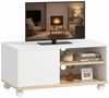 HOMCOM TV-Board Fernsehtisch für Fernseher bis 32 Zoll (Lowboard auf Rollen, 1 St, 1 TV-Schrank), Mit Rollen und Kabelführung, für 32 Zoll TV Bild 2