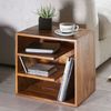 Wohnling Beistelltisch SARNUR 43 x 43 x 30 cm Sheesham Massivholz Design Nachttisch | Kleiner Wohnzimmertisch mit Ablagen | Designer Holztisch massiv | Nachtkonsole Nachtkommode Holz | Anstelltisch modern Bild 3