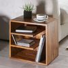 Wohnling Beistelltisch SARNUR 43 x 43 x 30 cm Sheesham Massivholz Design Nachttisch | Kleiner Wohnzimmertisch mit Ablagen | Designer Holztisch massiv | Nachtkonsole Nachtkommode Holz | Anstelltisch modern Bild 4