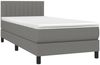 vidaXL Boxspringbett mit Matratze Dunkelgrau 80x200 cm Stoff, Härtegrad: H2 [3140170] Bild 3