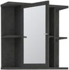FORTE Champ Hängeschrank mit Spiegiel, Holzwerkstoff, Grau, 69,8 x 68,8 x 23,2 cm Bild 4