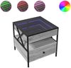 vidaXL Couchtisch mit Infinity-LED Grau Sonoma 50x50x51 cm 847715 Bild 2