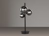 LED Tischleuchte, schwarz, Rauchglas Kugeln, H 48 cm Bild 3
