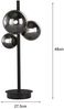 LED Tischleuchte, schwarz, Rauchglas Kugeln, H 48 cm Bild 4
