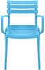 Gartenstuhl KARL mit Armlehne - 57 x 57 x 82 cm, Kunststoff, Blau | Stapelstuhl Loungestuhl Garten Outdoor-Stuhl Bild 4