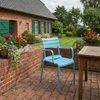 Gartenstuhl KARL mit Armlehne - 57 x 57 x 82 cm, Kunststoff, Blau | Stapelstuhl Loungestuhl Garten Outdoor-Stuhl Bild 3