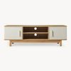 Fernsehschrank Ferrersp mit 2 Türen 140x40x45 cm Eicheoptik/Sandfarben [en. casa] Bild 4