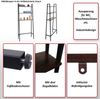 Standregal HWC-K82, Badregal Waschmaschinen-Regal Leiterregal, Industrial Metall Holz 155x64x25cm ~ braun Bild 2