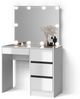 Livinity® Schminktisch Imola, Weiß/Weiß, 90 cm mit LED Beleuchtung Bild 5