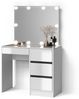 Livinity® Schminktisch Imola, Weiß/Weiß, 90 cm mit LED Beleuchtung Bild 4
