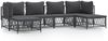 vidaXL 6-tlg. Garten-Lounge-Set mit Kissen Anthrazit Stahl 3186901 Bild 2