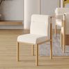 Esszimmerstühle 4er Set 80,5cm×46cm×52cm in Beige – Sherpa-Bezug, Metallgestell und dick gepolsterte Sitzfläche Bild 3